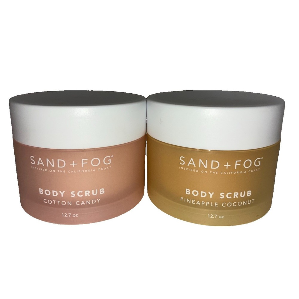 Sand + Fog Body Scrub Pineapple Coconut Cotton Candy 12.7 Oz Lot Of 2